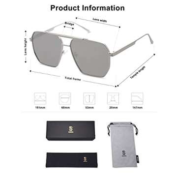 SOJOS Retro Oversized Polarized Sunglasses for UV400 Protection
