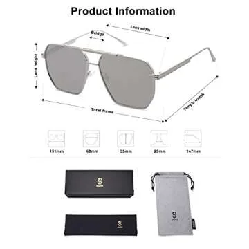 SOJOS Retro Oversized Polarized Sunglasses for UV400 Protection