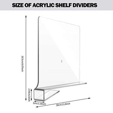 Clear Acrylic Shelf Dividers for Closet Organization Transparent Closet Shelf Divider Organizer Mult...