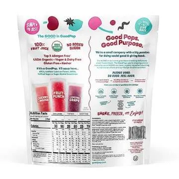 GoodPop Organic Freezer Pops - 100% Juice, No Added Sugar - 20ct - 2 Pack