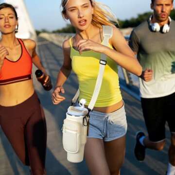 Water Bottle Carrier Bag with Pocket for Stanley 40 oz Tumbler with Handle Neoprene Sports Water Bot...