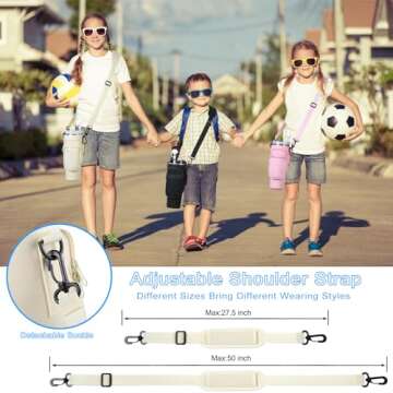 Water Bottle Carrier Bag with Pocket for Stanley 40 oz Tumbler with Handle Neoprene Sports Water Bottle Holder Pouch with Adjustable Strap, Straw Cover Carabiner for Stanley Cup Accessories