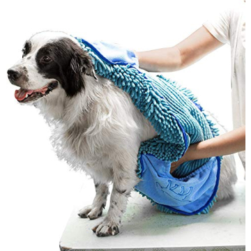 Tuff Pupper Quick Dry Towel for Dogs | Ultra Absorbent Microfiber Shammy | Extra Large 35x15 Size Do...