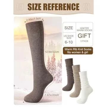 Shihanee Women Cashmere Cotton Knee High Socks - Cozy Style