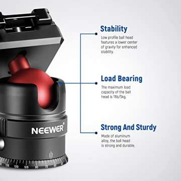 NEEWER 360° Panoramic Tripod Head for DSLR Cameras