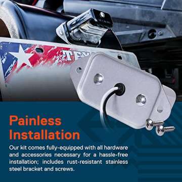 TRUE MODS Gray LED License Plate Boat Trailer Light [Surface Mount] [DOT FMVSS 108] [SAE L] [Waterproof] [12V DC] Universal Submersible Tag Lamp for Auto Work Utility Flatbed Dump Box Semi Truck RV