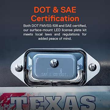 TRUE MODS Gray LED License Plate Boat Trailer Light [Surface Mount] [DOT FMVSS 108] [SAE L] [Waterproof] [12V DC] Universal Submersible Tag Lamp for Auto Work Utility Flatbed Dump Box Semi Truck RV