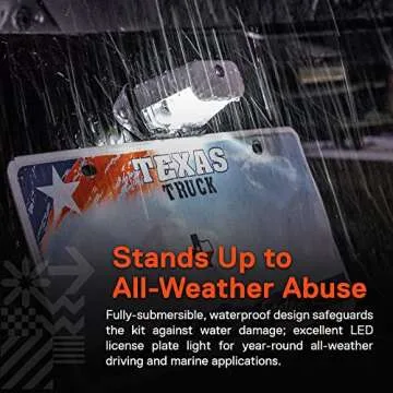 TRUE MODS Gray LED License Plate Boat Trailer Light [Surface Mount] [DOT FMVSS 108] [SAE L] [Waterproof] [12V DC] Universal Submersible Tag Lamp for Auto Work Utility Flatbed Dump Box Semi Truck RV