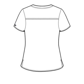 Med Couture Women's V-Neck Scrub Top, Modern Fit Tuck-in Top with Stretchy Rib-Knit Shoulders and Chest Pocket - MC7448, Navy, Small