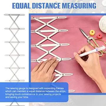 Weewooday Expandable Sewing Gauge with Buttons for Crafting