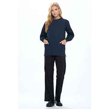 Natural Uniforms Warm Up Scrub Jacket in Dark Navy Blue