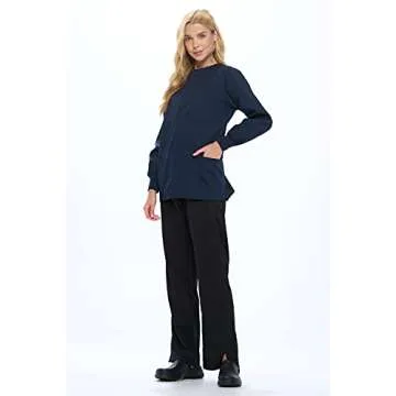 Natural Uniforms Warm Up Scrub Jacket in Dark Navy Blue