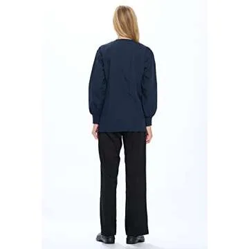 Natural Uniforms Warm Up Scrub Jacket in Dark Navy Blue