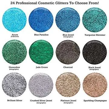 Glitties - Turquoise Shimmer - Cosmetic Grade Fine (.008") Loose Glitter Powder Safe for Skin! Perfect for Makeup, Body Tattoos, Face, Hair, Lips, Soap, Lotion, Nail Art - (10 Gram Jar)