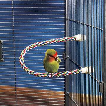 JW Pet Comfy Perch For Birds Flexible Multi-color Rope, Small - 14" Length
