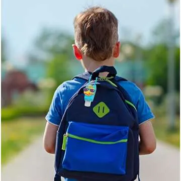 KINIA 8 Pack Empty Mixed Kids Hand Sanitizer Travel Size Holder Keychain Carrier, 8-1 fl Oz. Flip Cap Reusable Empty Portable Bottles (8-Variety Pack MIXED)