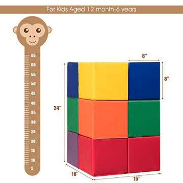 Costzon Soft Blocks, Toddler Foam Block Playset for Safe Active Play and Building, Indoor Climbers S...