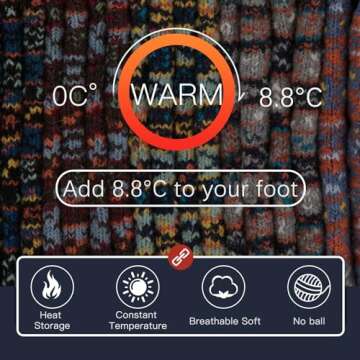 COOPLUS Men's Winter Wool Socks - Warm & Stylish (5 Pairs)