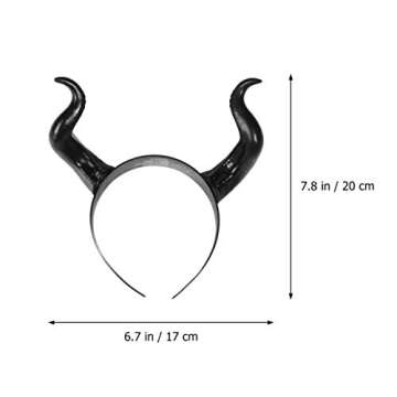 Lurrose Devil Horns Headband - Cow-horn Shaped Demon Horns Headpiece for Cosplay and Halloween