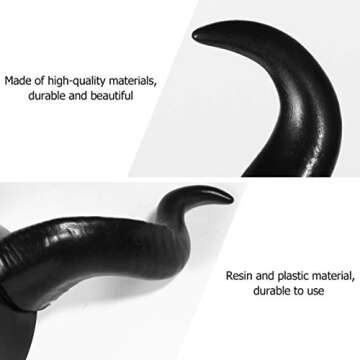 Lurrose Devil Horns Headband - Cow-horn Shaped Demon Horns Headpiece for Cosplay and Halloween