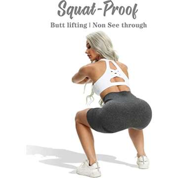 OQQ Women's 3 Piece High Waist Workout Shorts Butt Lifting Tummy Control Ruched Booty Smile Yoga Short Pants Grey Blue Avocadogreen