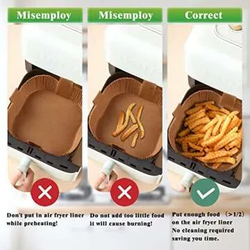 Air Fryer Disposable Paper Liner - 50PCS Non-Stick Parchment