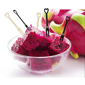 450Pcs 3.5" Disposable Plastic Cocktail Picks Fruit Cake Dessert Tasting Appetizers Forks Stick for ...
