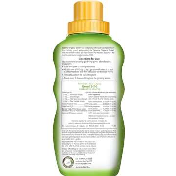 Espoma Organic Grow! Liquid Concentrate Plant Food - All Purpose Fertilizer for Indoor & Outdoor Pla...