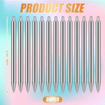 Qilery Epoxy Pens Blanks Stainless Steel Pen Blanks for DIY Back to School Glitter Pen Metal Pens Ep...