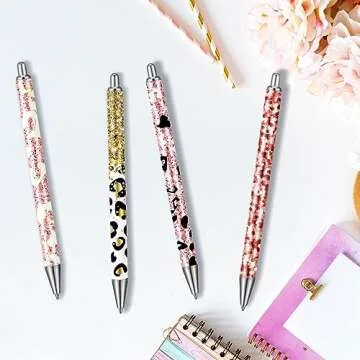 Qilery Epoxy Pens Blanks Stainless Steel Pen Blanks for DIY Back to School Glitter Pen Metal Pens Epoxy Pens Black Ink Pens for Classroom Crafting Gift Business Office Student Teacher(30 Pcs)