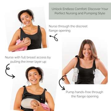 Maternity Bodysuit - Nursing Pumping Bra Hands Free - Nursing Tank Top for Breastfeeding Shirt - Premium Shaping Postpartum Bodysuit with Built-In Supportive Bra M