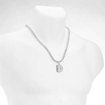 Personalized Initial Necklace - metaltree98 Silver Chain