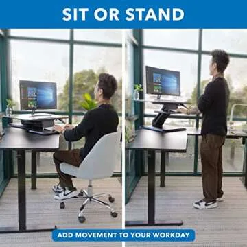 Compact 25” Adjustable Desktop Standing Desk Converter