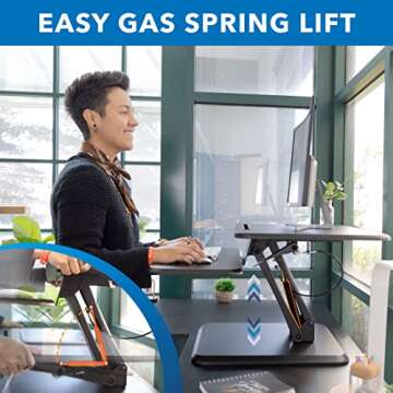 Compact 25” Adjustable Desktop Standing Desk Converter