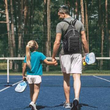 G4Free Stylish Pickleball Backpack - Lightweight, Multi-Pocket Sling Bag in Black