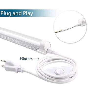 Barrina 8ft LED Shop Light - 44W Linkable Garage Light