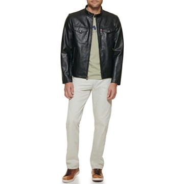 Levi's Men's Faux Leather Racer Jacket - Stylish & Versatile