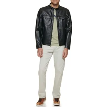 Levi's Men's Faux Leather Racer Jacket - Stylish & Versatile