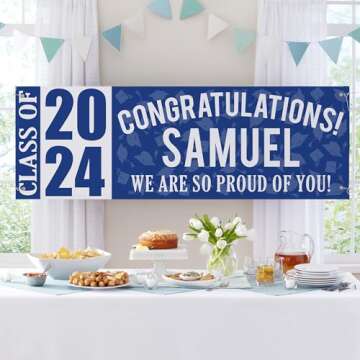 Let's Make Memories Personalized Graduation Banner - Graduation Party Decorations - Customized Congr...