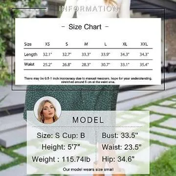 Exlura Womens High Waist Polka Dot Pleated Skirt Midi Swing Skirt with Pockets Green Large