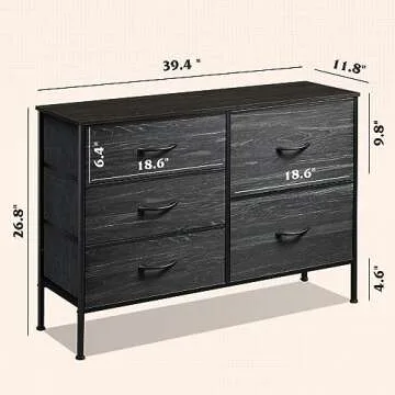 Stylish WLIVE Dresser With 5 Drawers for Home Organization