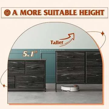 Stylish WLIVE Dresser With 5 Drawers for Home Organization