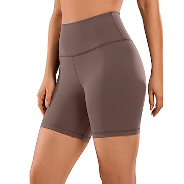 CRZ YOGA Women's Naked Feeling Biker Shorts - 6 Inches High Waist Yoga Workout Spandex Shorts