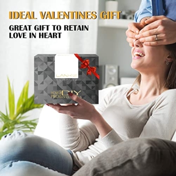 Home PRO DIY Lash Extension Kit for Home Use - LANKIZ Luxury Eyelash Extensions System for Self Application - Pack of Individual Sensitive Eyelash Extension Glue, Lash Tweezer & Shampoo