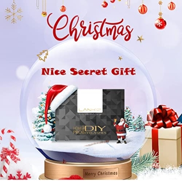 Home PRO DIY Lash Extension Kit for Home Use - LANKIZ Luxury Eyelash Extensions System for Self Application - Pack of Individual Sensitive Eyelash Extension Glue, Lash Tweezer & Shampoo