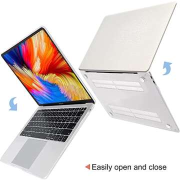 DTangLsm Fit Crocodile MacBook Pro 13 inch Case 2024 2023 2022-2016 Release M2 M1 A2338 A2251 A2289 A2159 A1989 A1706 Touch Bar, Vegan Leather Hard Shell Faux Alligator Case & Keyboard Cover, White