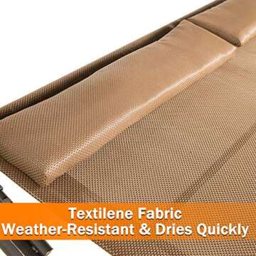 Sunnyglade 6.6'L x 6.5'W Patio Double Chaise Lounge Bed with Canopy,Headrest Pillow and Wheels,Porta...