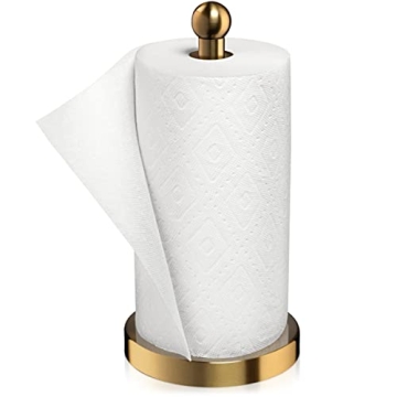 Elegant Brushed Gold Paper Towel Holder for Kitchen