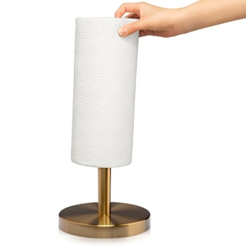 Elegant Brushed Gold Paper Towel Holder for Kitchen