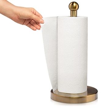 Elegant Brushed Gold Paper Towel Holder for Kitchen